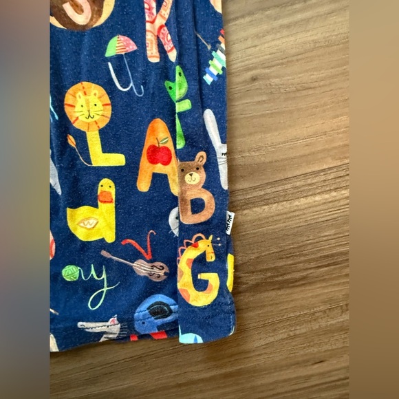 Little Sleepies Bamboo Blue Alphabet Kids Long Sleeve Pajama Set size 5/6 - Picture 3 of 8